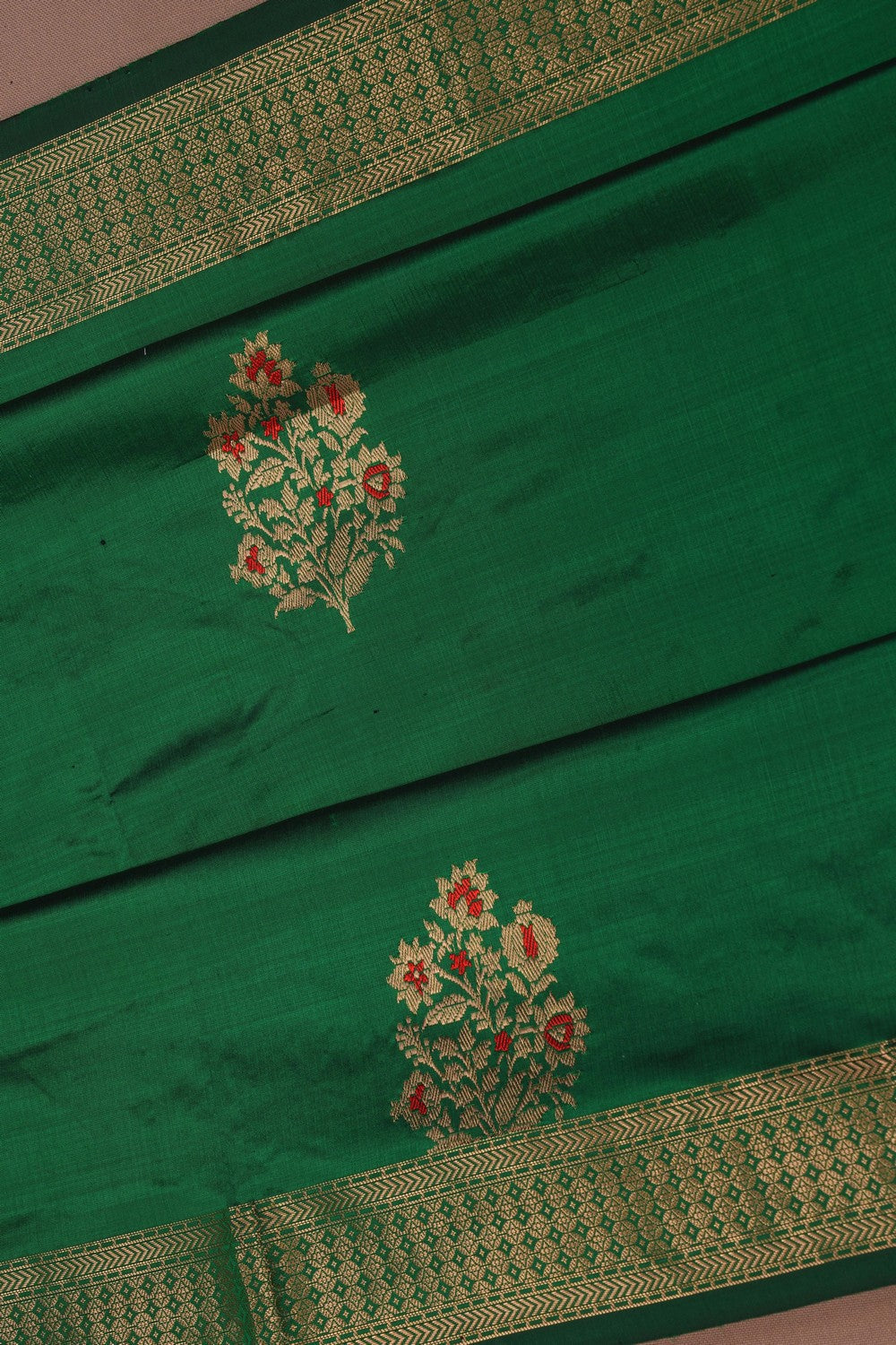 Image of Banarasi Silk Green Saree