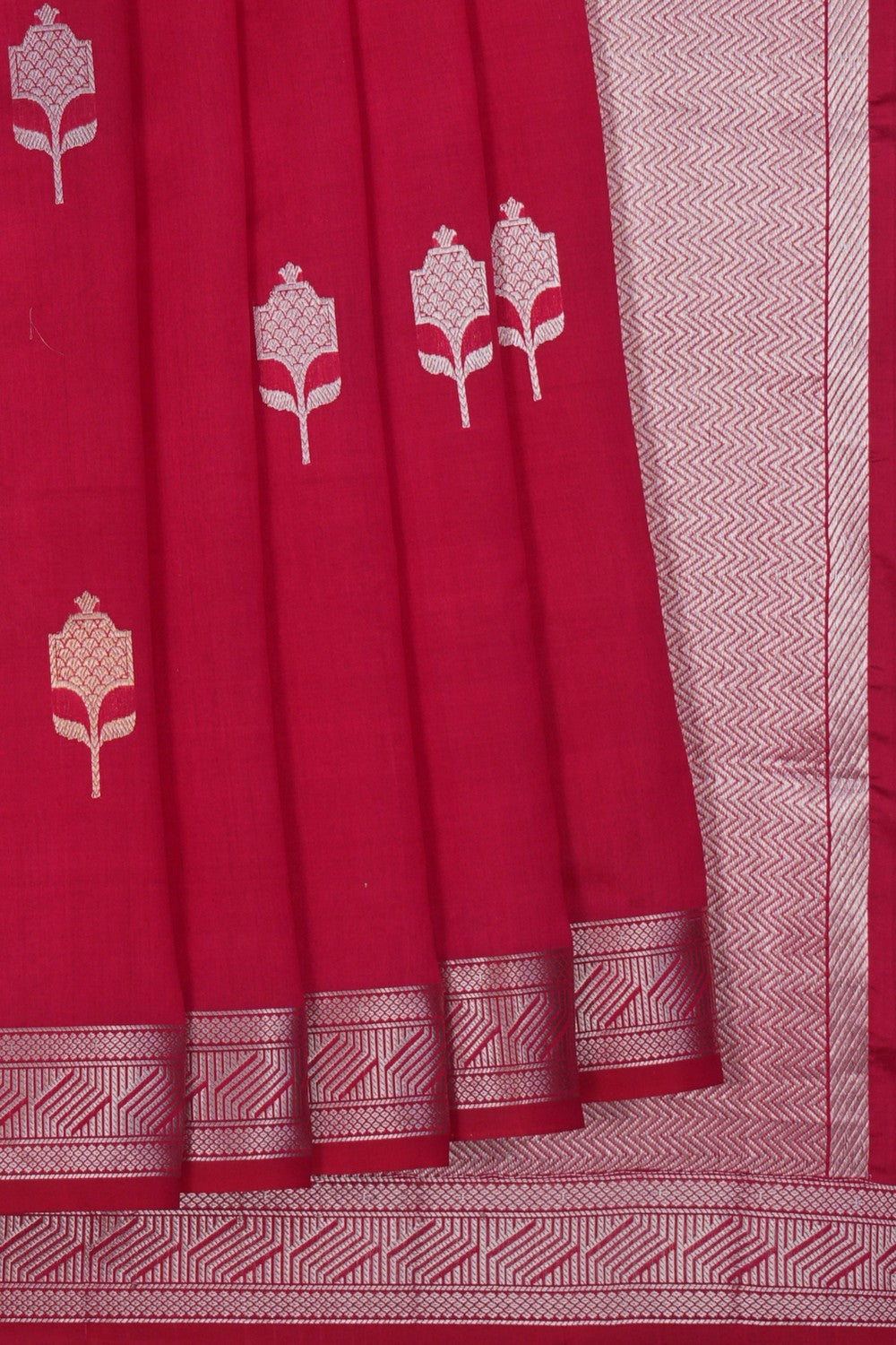 Image of Banarasi Silk Red Saree