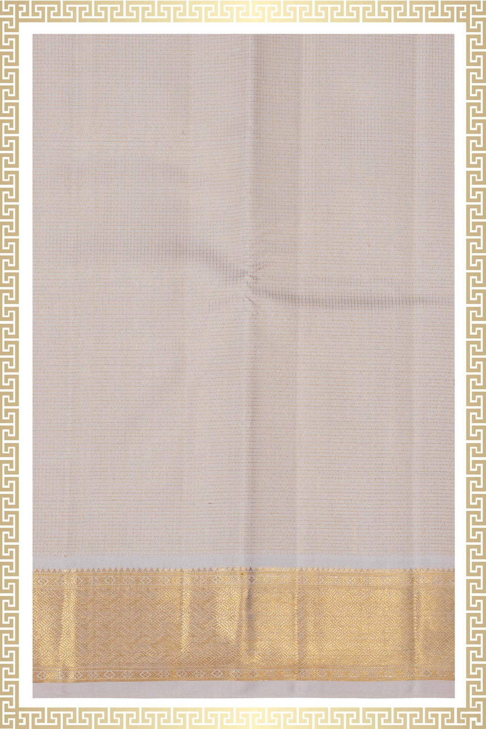 Image of Arani Silk Off-White Dhoti With Kanduva (8 X 4) 3 Pcs Set