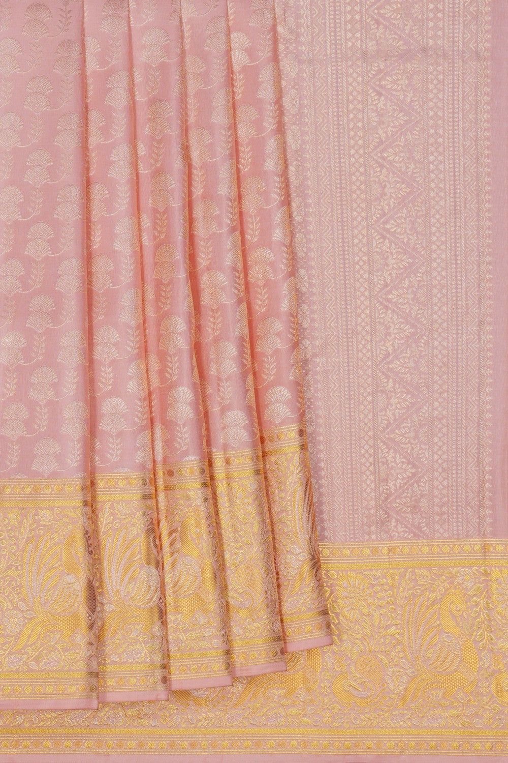 Image of Kanchipattu Tissue Brocade Peach Saree