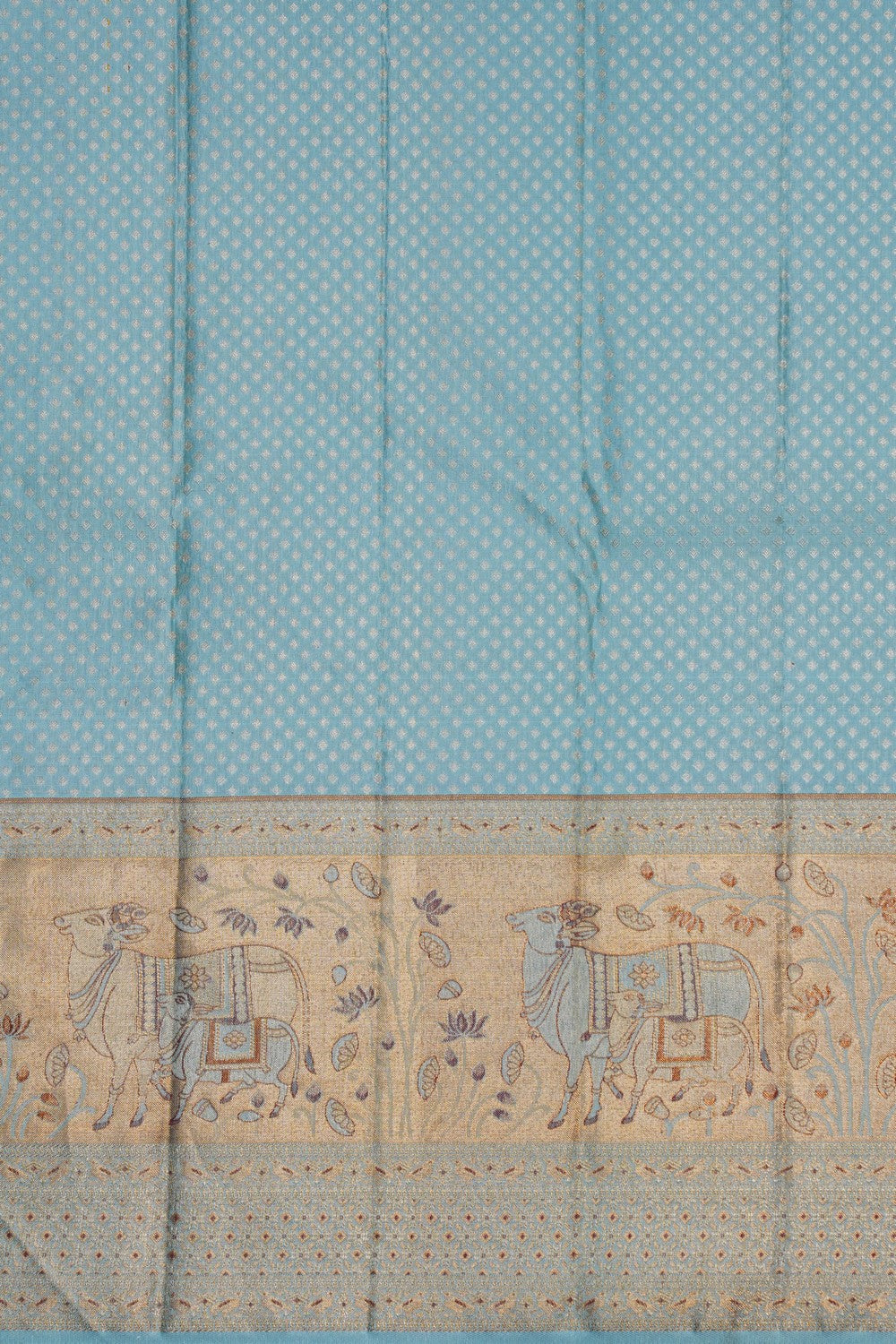 Image of Kanchipattu Tissue Brocade Blue Saree