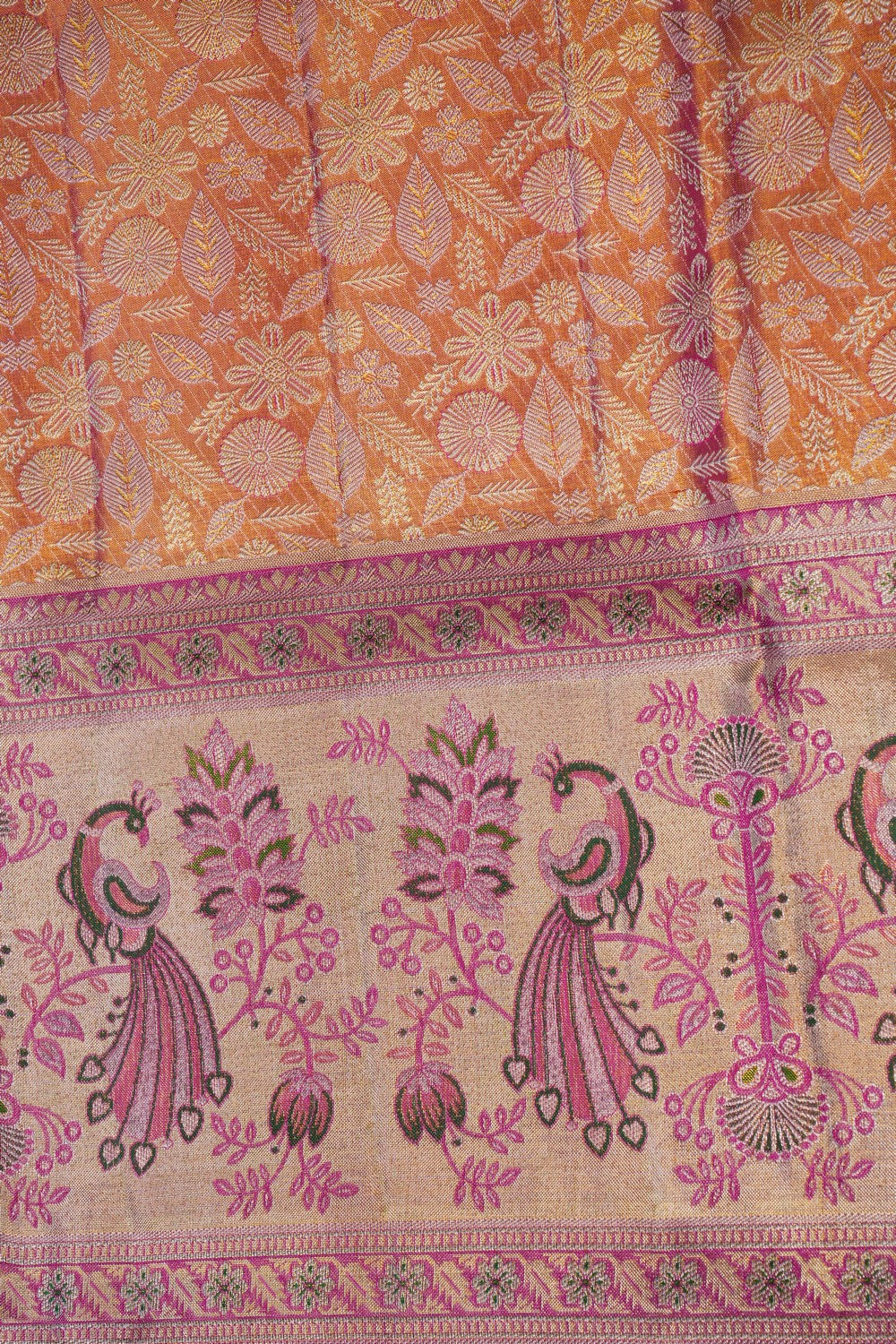 Image of Kanchipattu Tissue Brocade Pink Saree