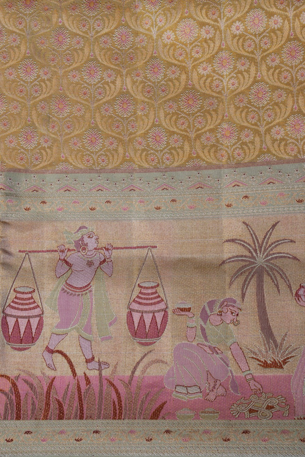 Image of Kanchipattu Tissue Brocade Gold Saree