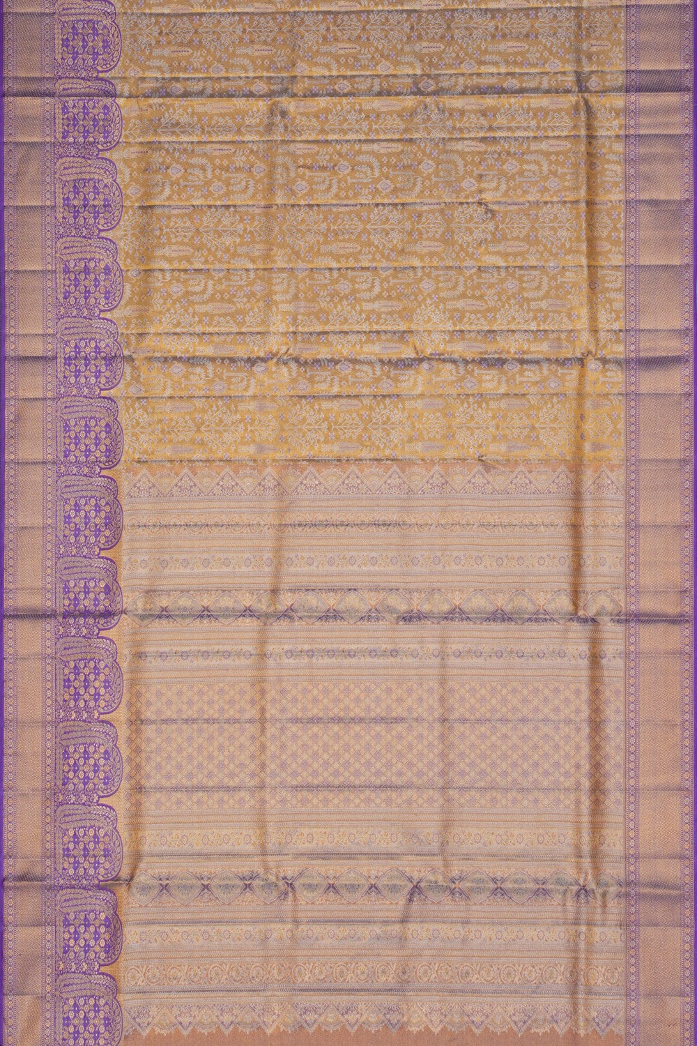 Image of Kanchipattu Tissue Brocade Gold Saree