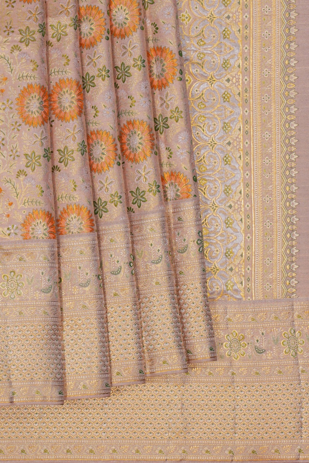 Image of Kanchipattu Tissue Brocade Gold Saree