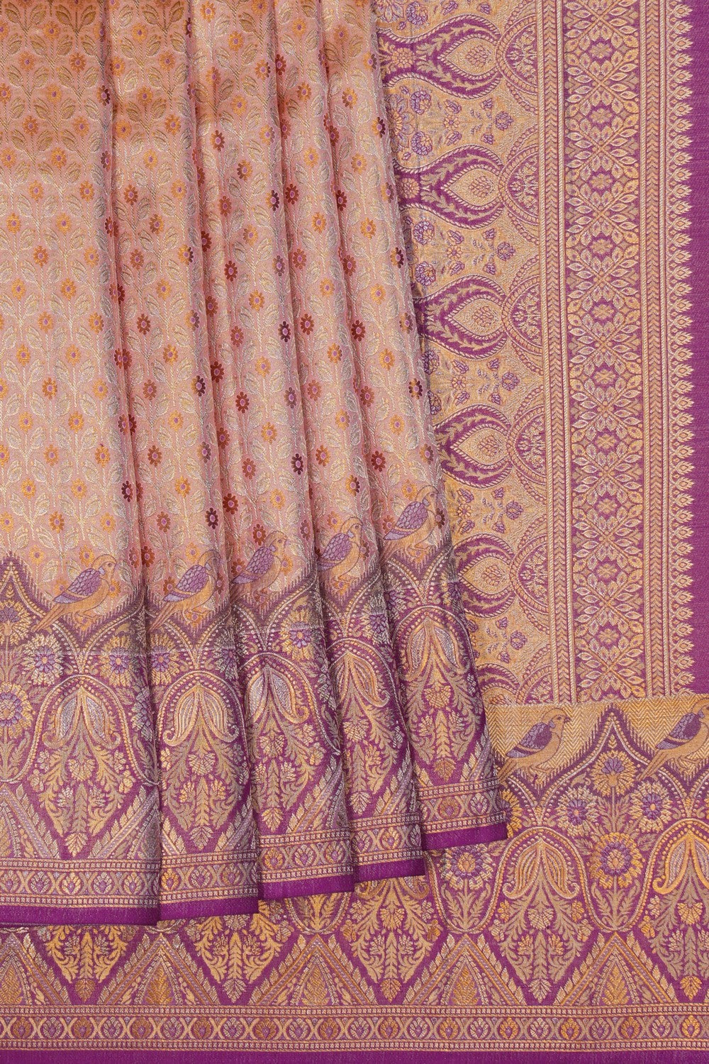 Image of Kanchipattu Tissue Brocade Gold Saree