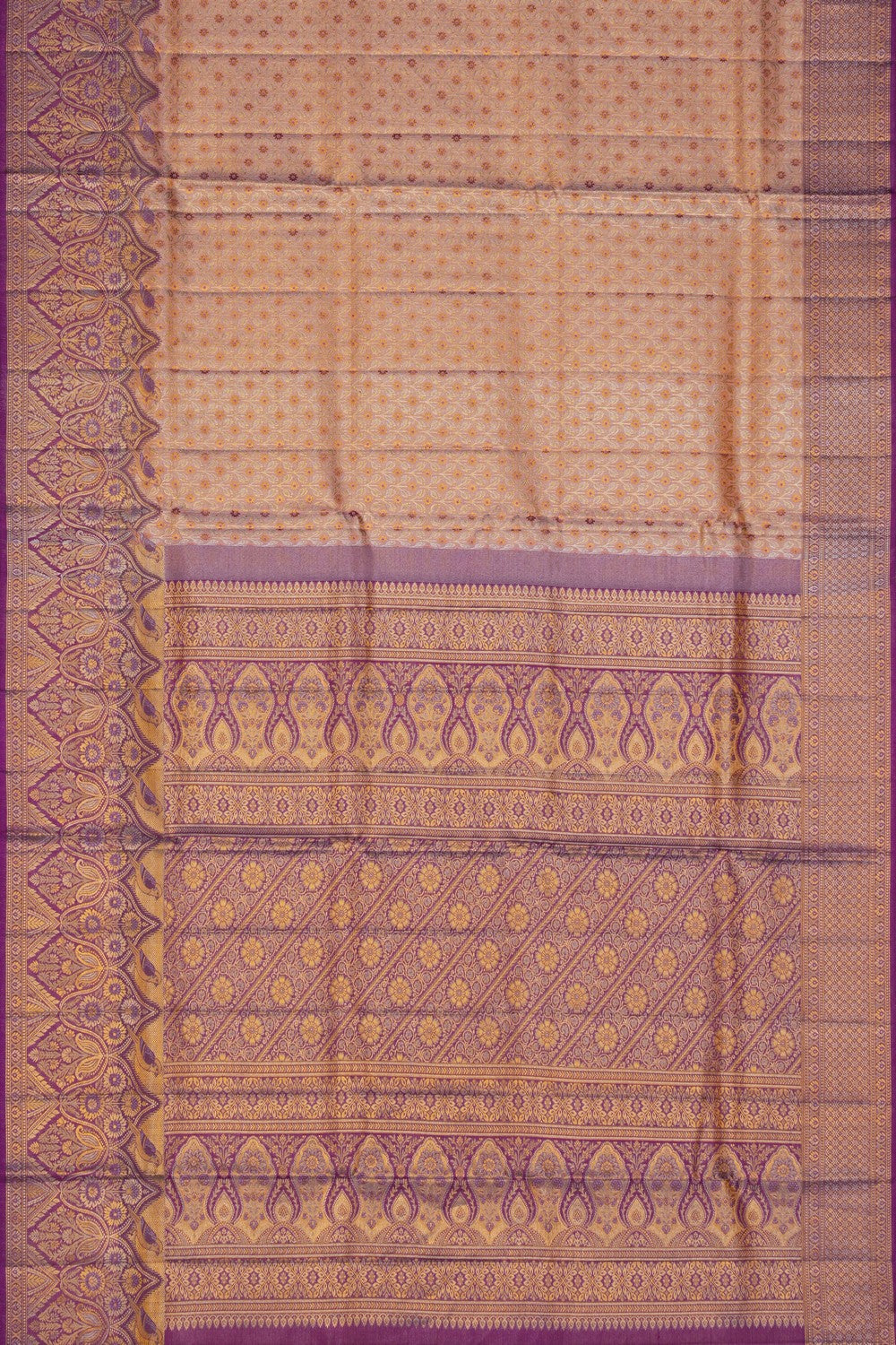 Image of Kanchipattu Tissue Brocade Gold Saree