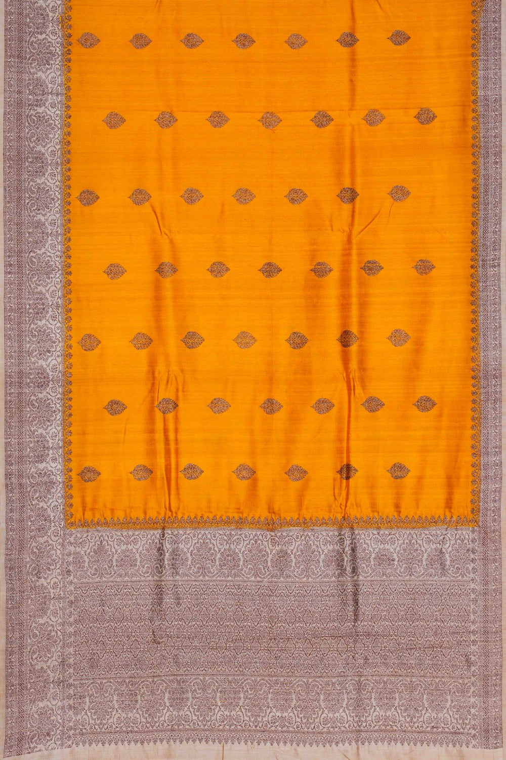 Image of Banarasi Dupion Silk Yellow Saree