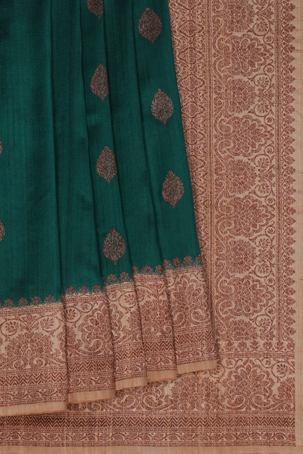 Image of Banarasi Dupion Silk Green Saree