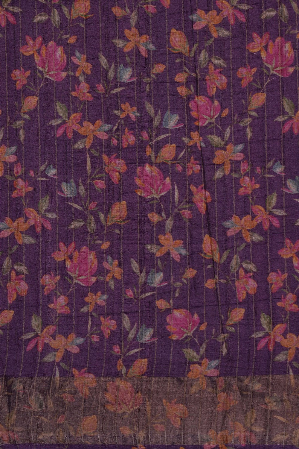 Image of Tussar Silk Embroidery Saree