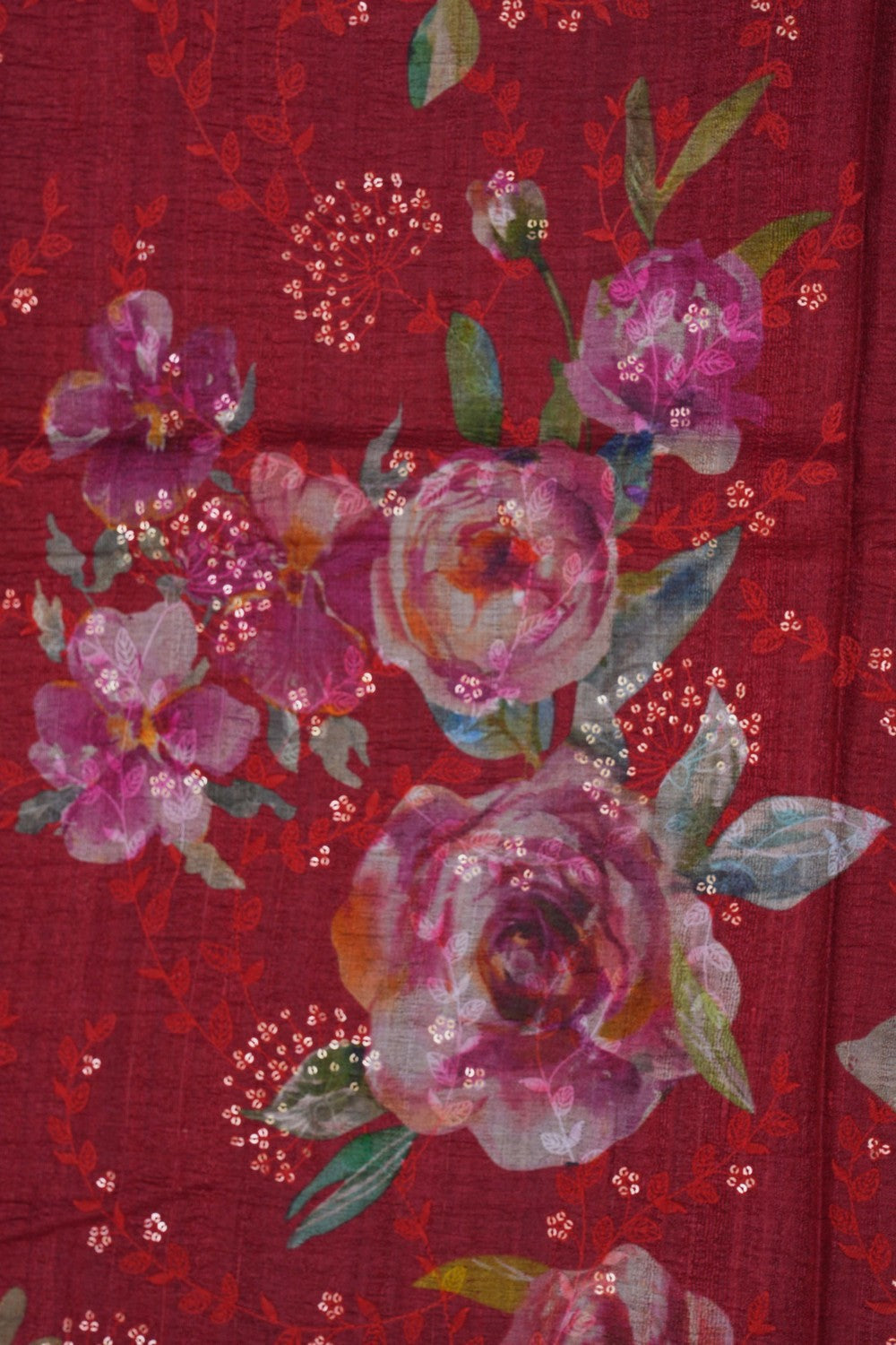 Image of Tussar Silk Embroidery Saree