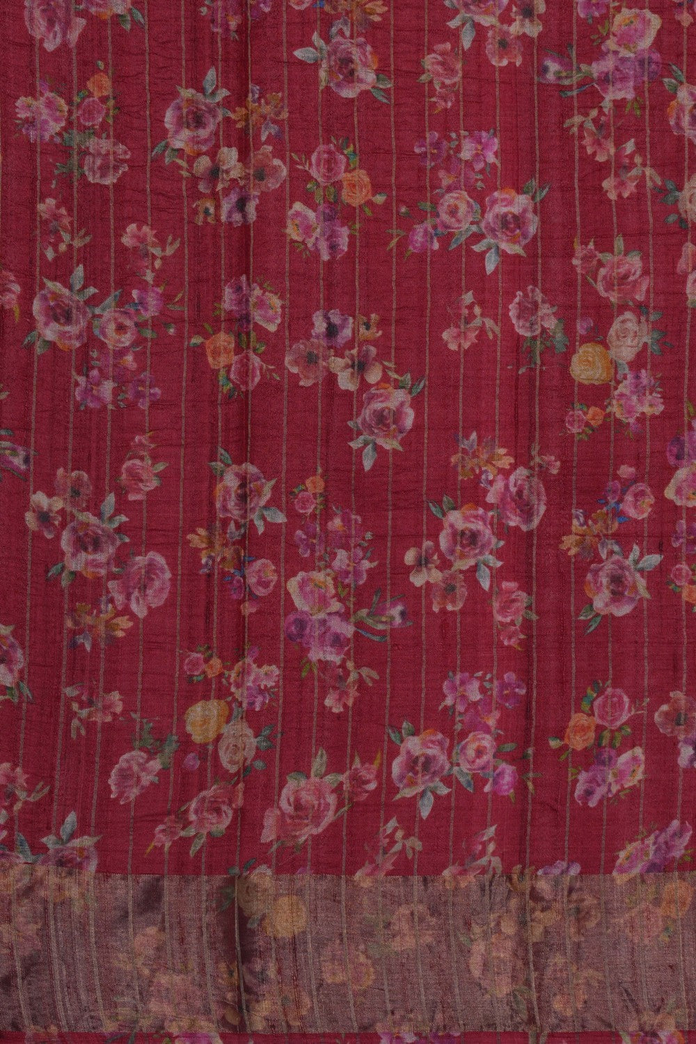 Image of Tussar Silk Embroidery Saree