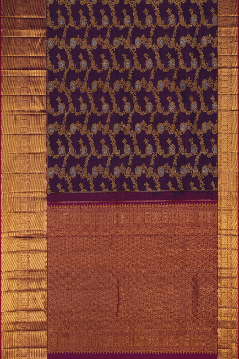 Image of Arani Silk Brocade Violet Saree