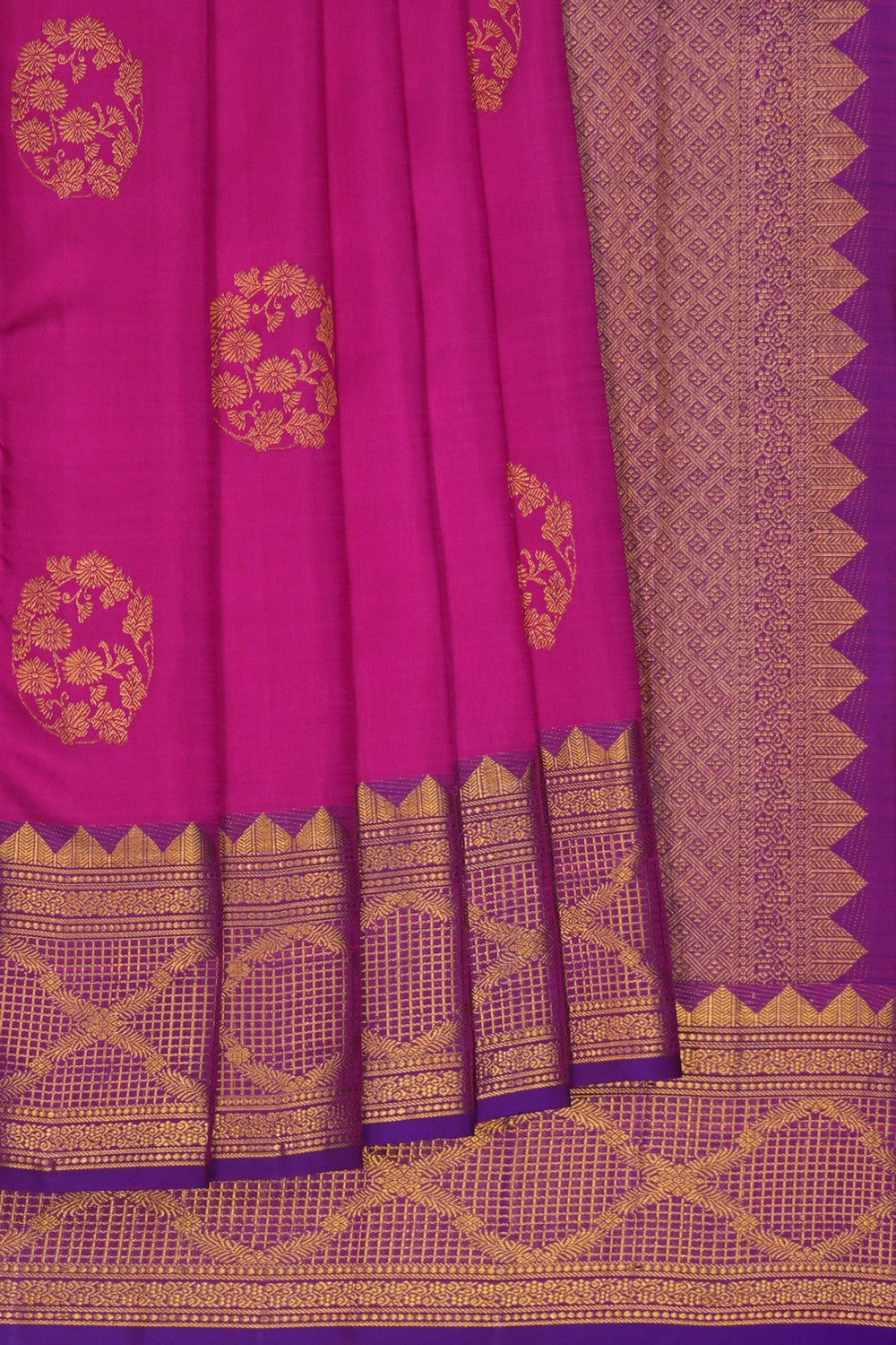 Image of South Silk Magenta Pink Saree