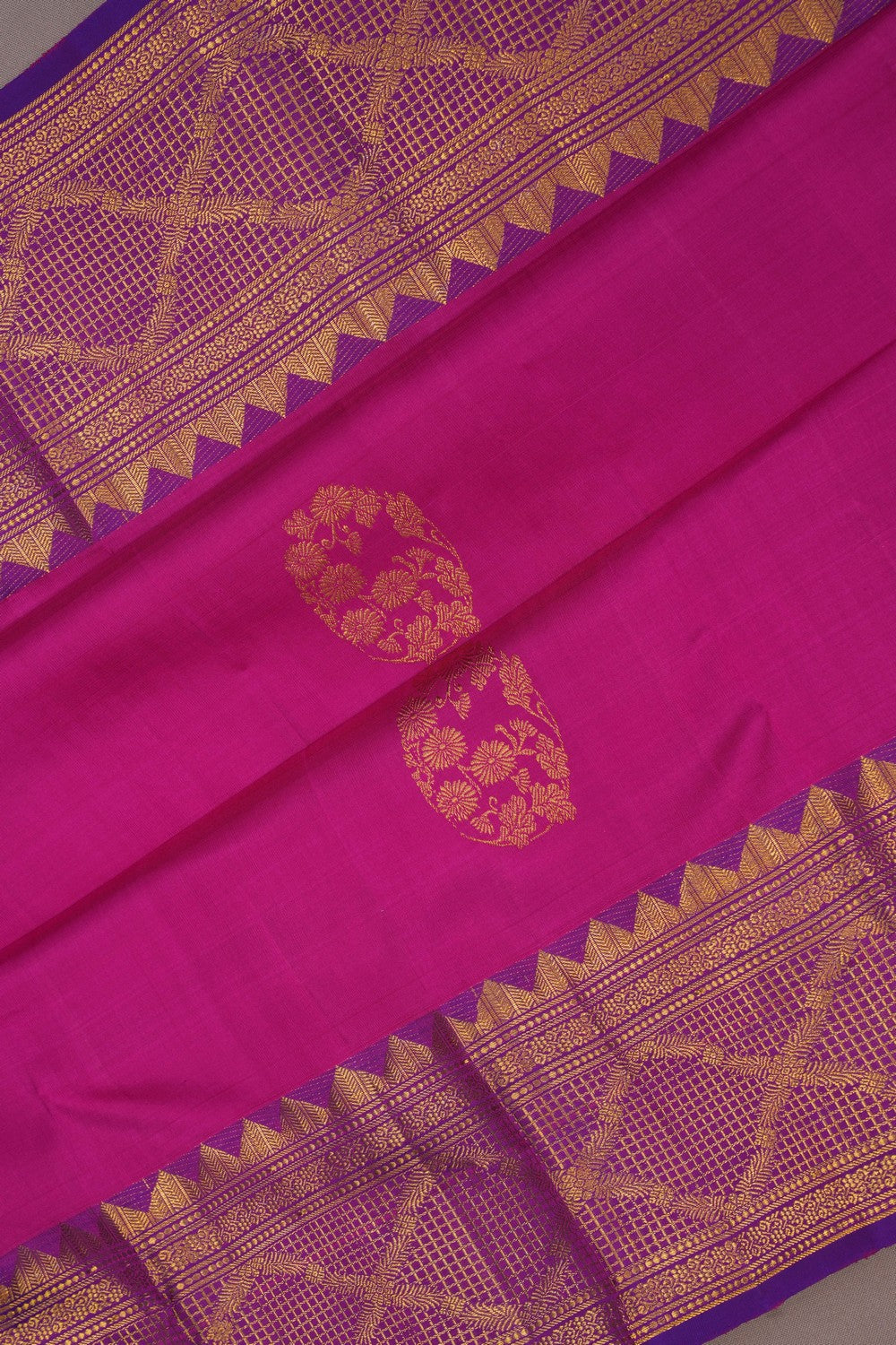 Image of South Silk Magenta Pink Saree