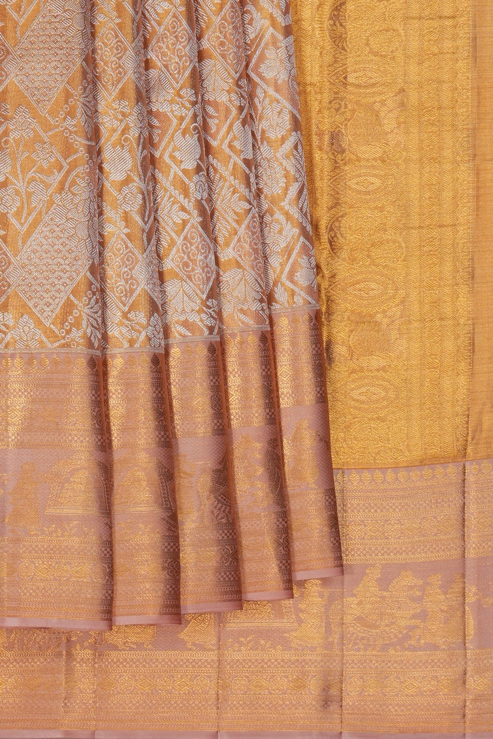 Image of Gold Tissue Brocade Kanchipattu Saree