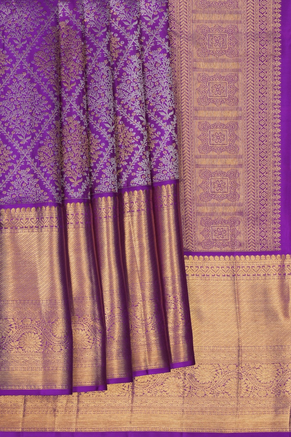 Image of Purple Brocade Kanchipattu Saree