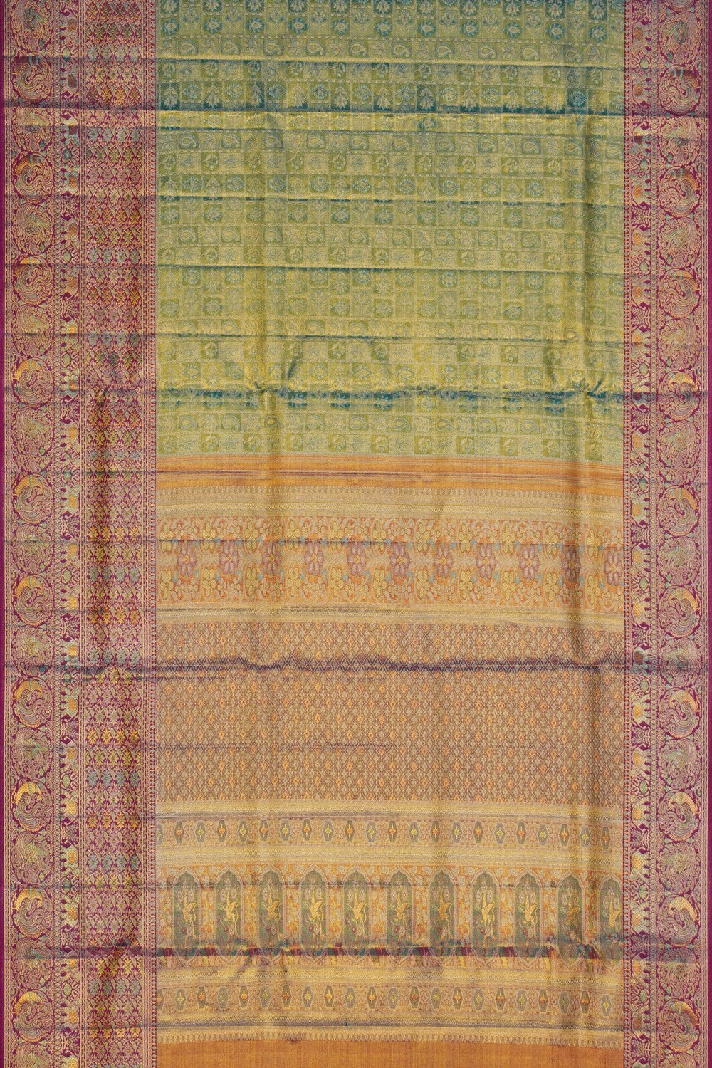 Image of Sea Green Brocade Kanchipattu Saree