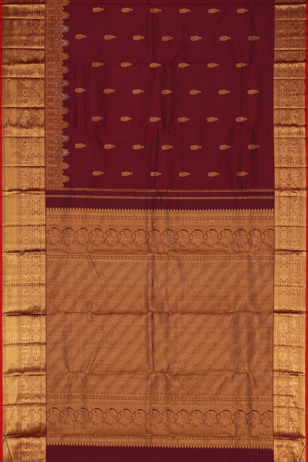 Image of Kanchipattu Maroon Saree