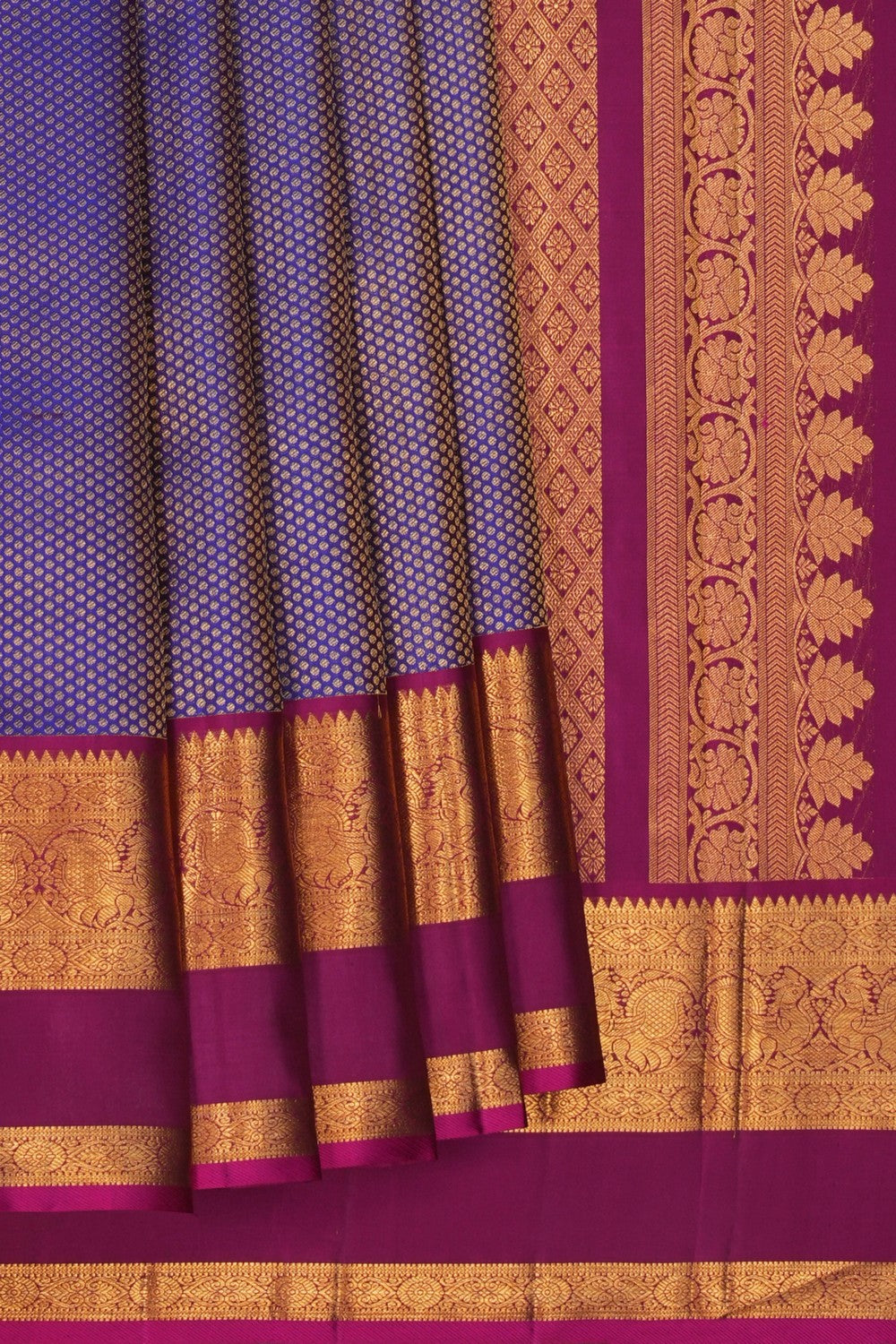 Image of Purple Tissue Brocade Kanchipattu Saree