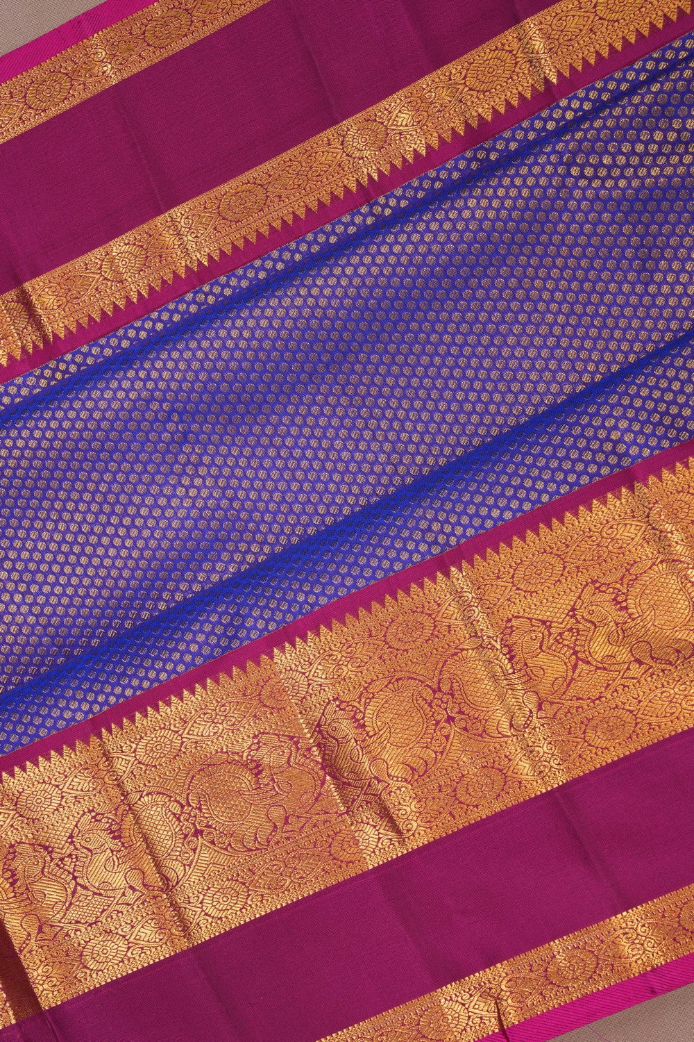 Image of Purple Tissue Brocade Kanchipattu Saree