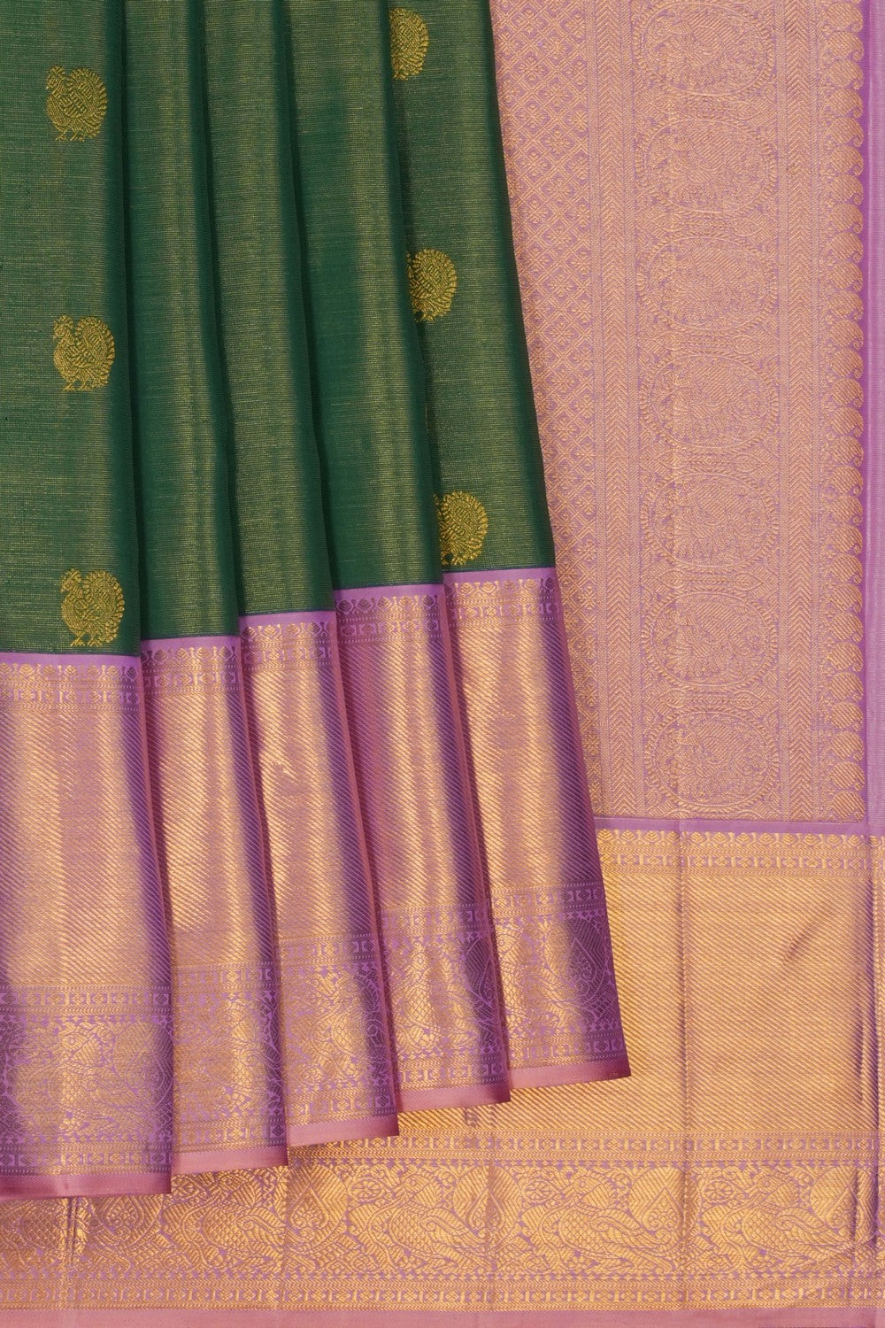 Image of Green Tissue Brocade Kanchipattu Saree