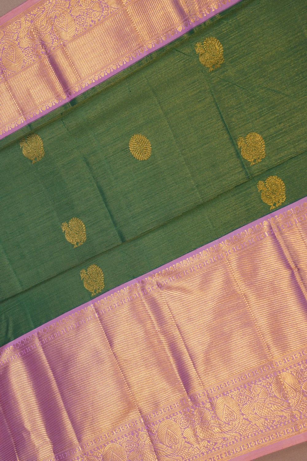 Image of Green Tissue Brocade Kanchipattu Saree