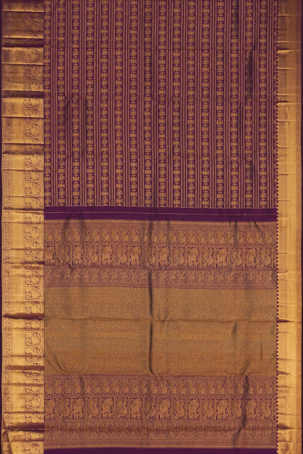 Image of Violet Brocade Kanchipattu Saree