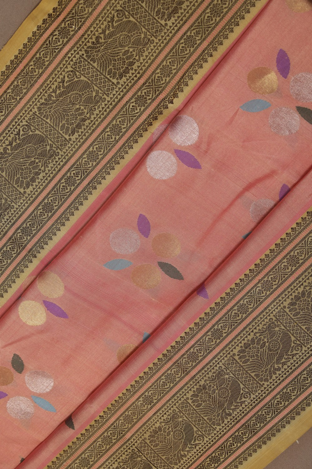 Image of Venkatagiri Silk Peach Saree