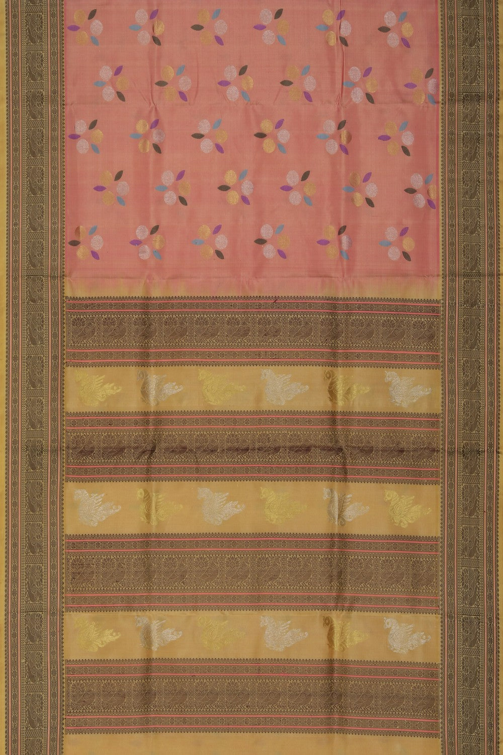 Image of Venkatagiri Silk Peach Saree