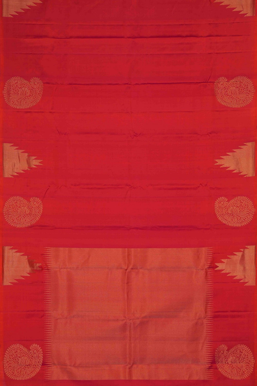 Image of South Silk Coral-Peach Saree
