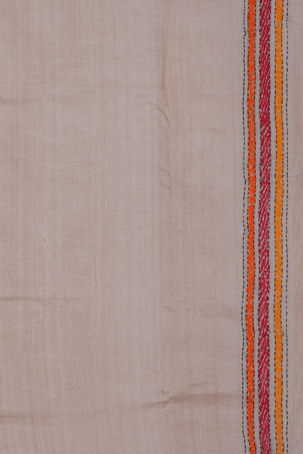 Image of Tussar Silk Kantha Embroidery Saree