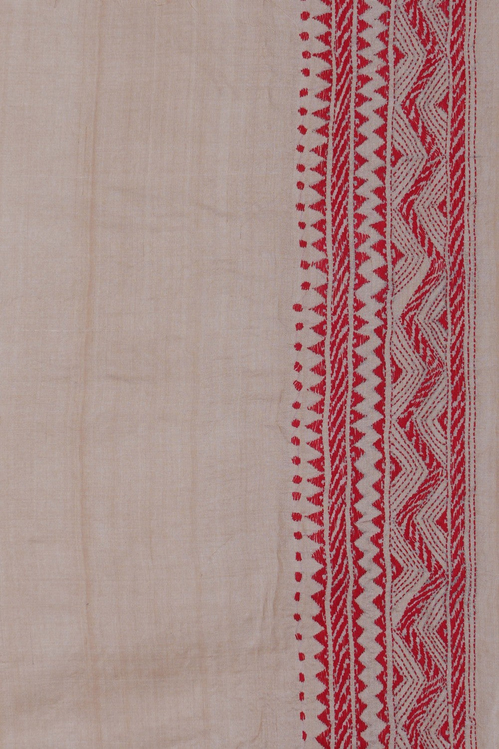 Image of Tussar Silk Kantha Embroidery Saree