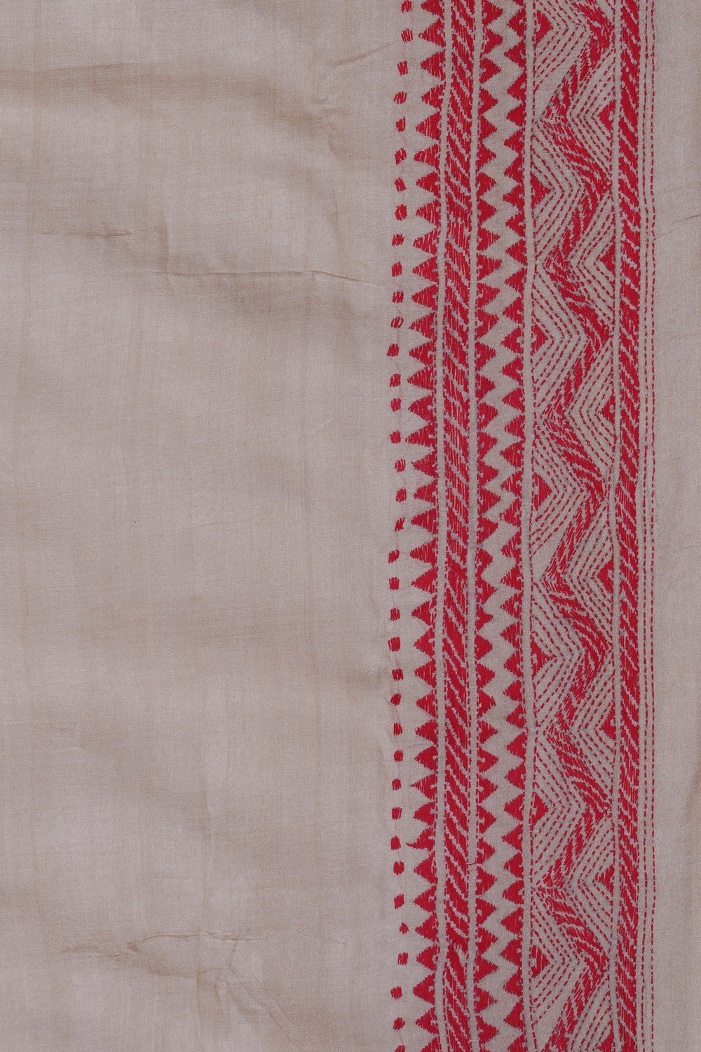 Image of Tussar Silk Kantha Embroidery Saree