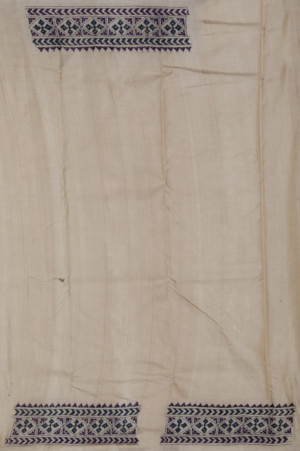 Image of Tussar Silk Kantha Embroidery Saree