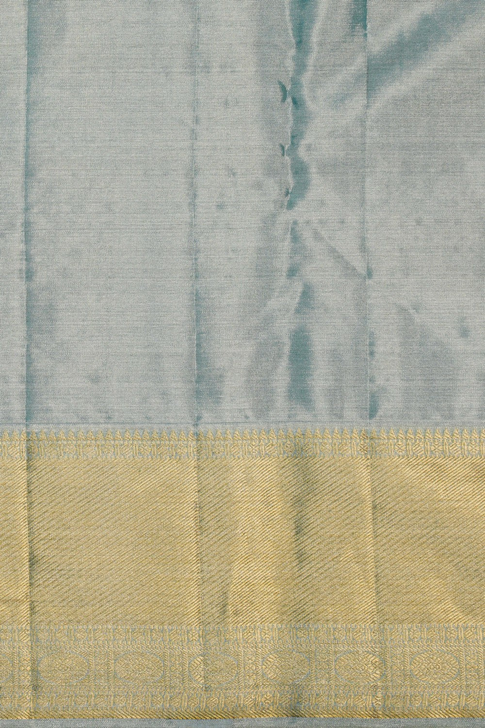 Image of Sea Blue Tissue Brocade Kanchipattu Saree
