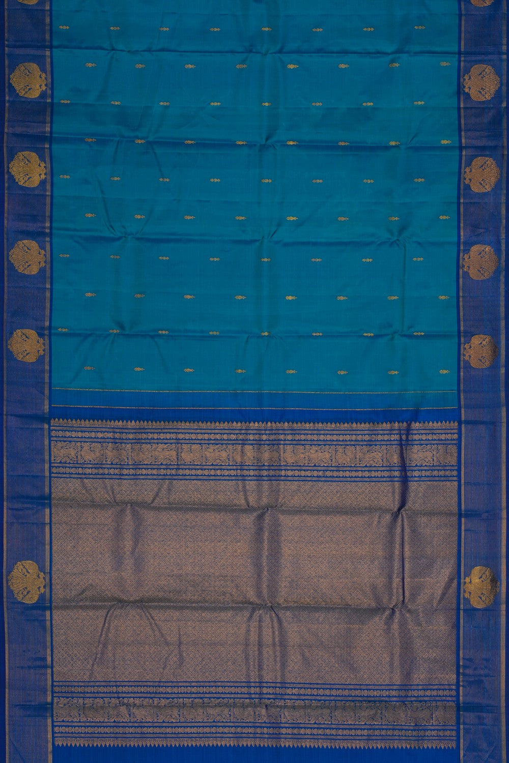 Arani Silk Ananada Blue Saree – Kalanjali