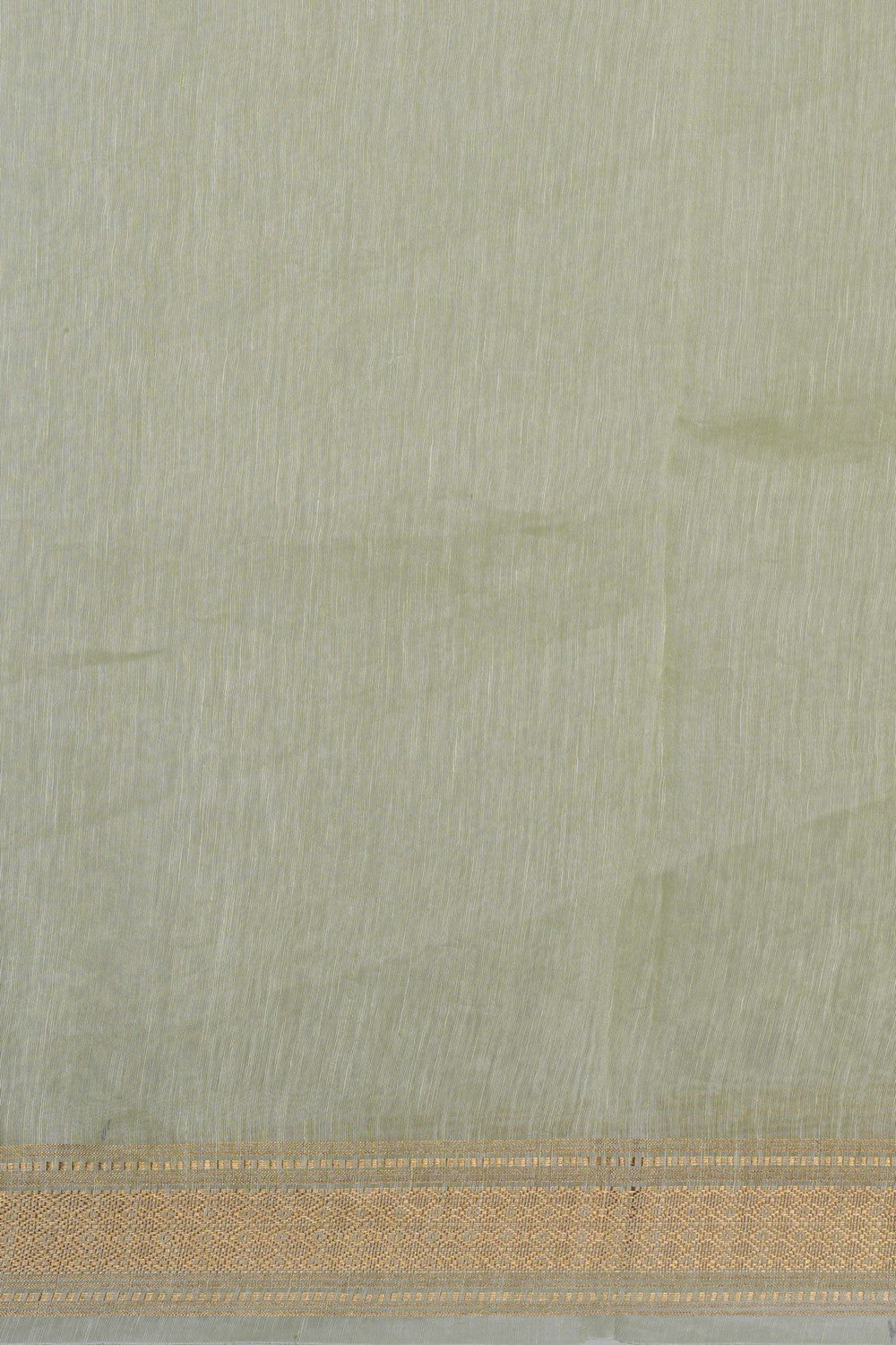 Image of Linen Embroidered Aqua-Green Saree