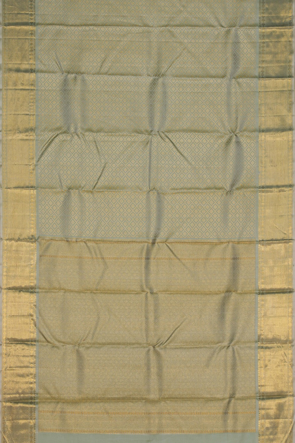 Image of Kanchipuram Brocade Silk Sage Green Saree
