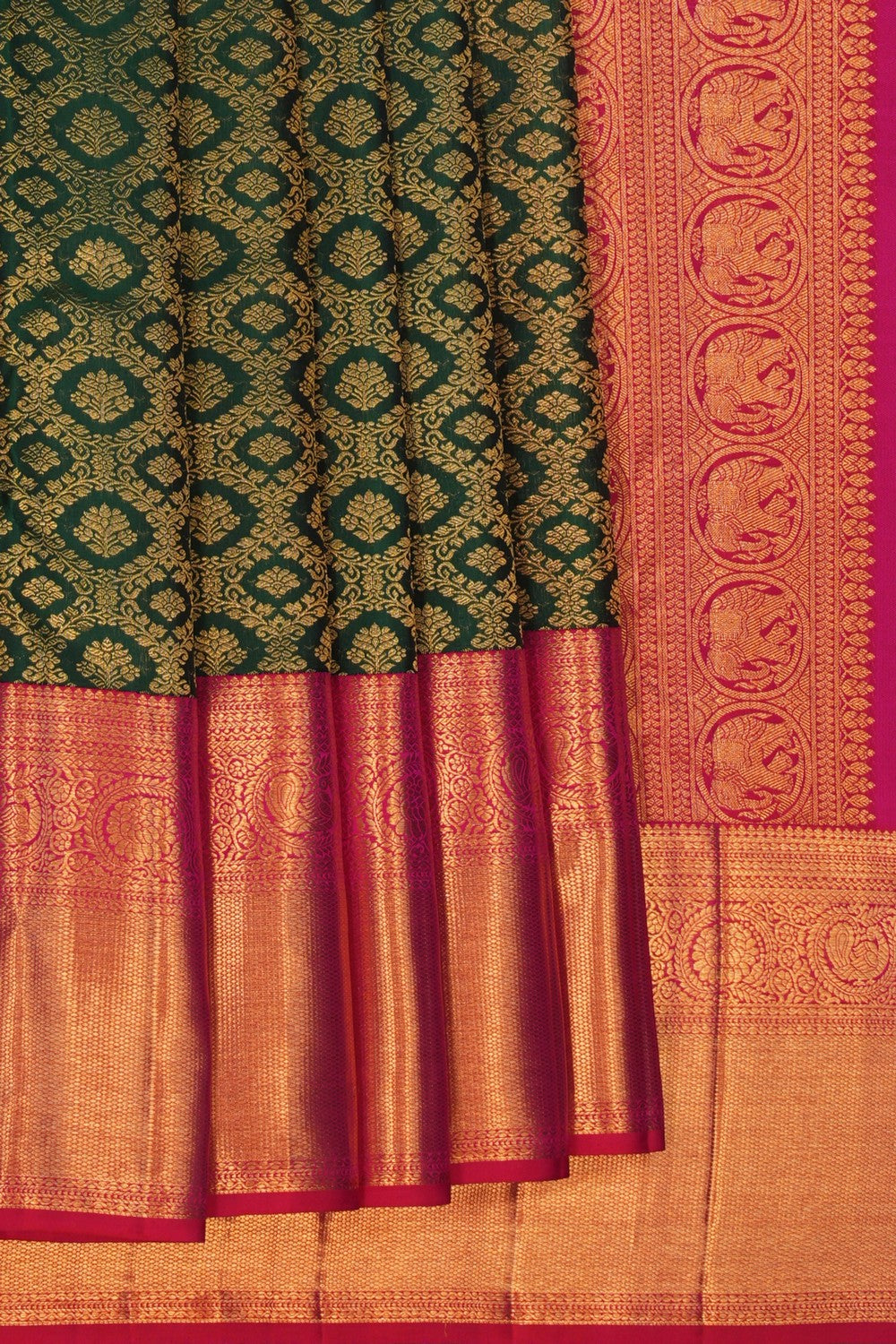 Image of Kanchipattu Brocade Silk Green Saree