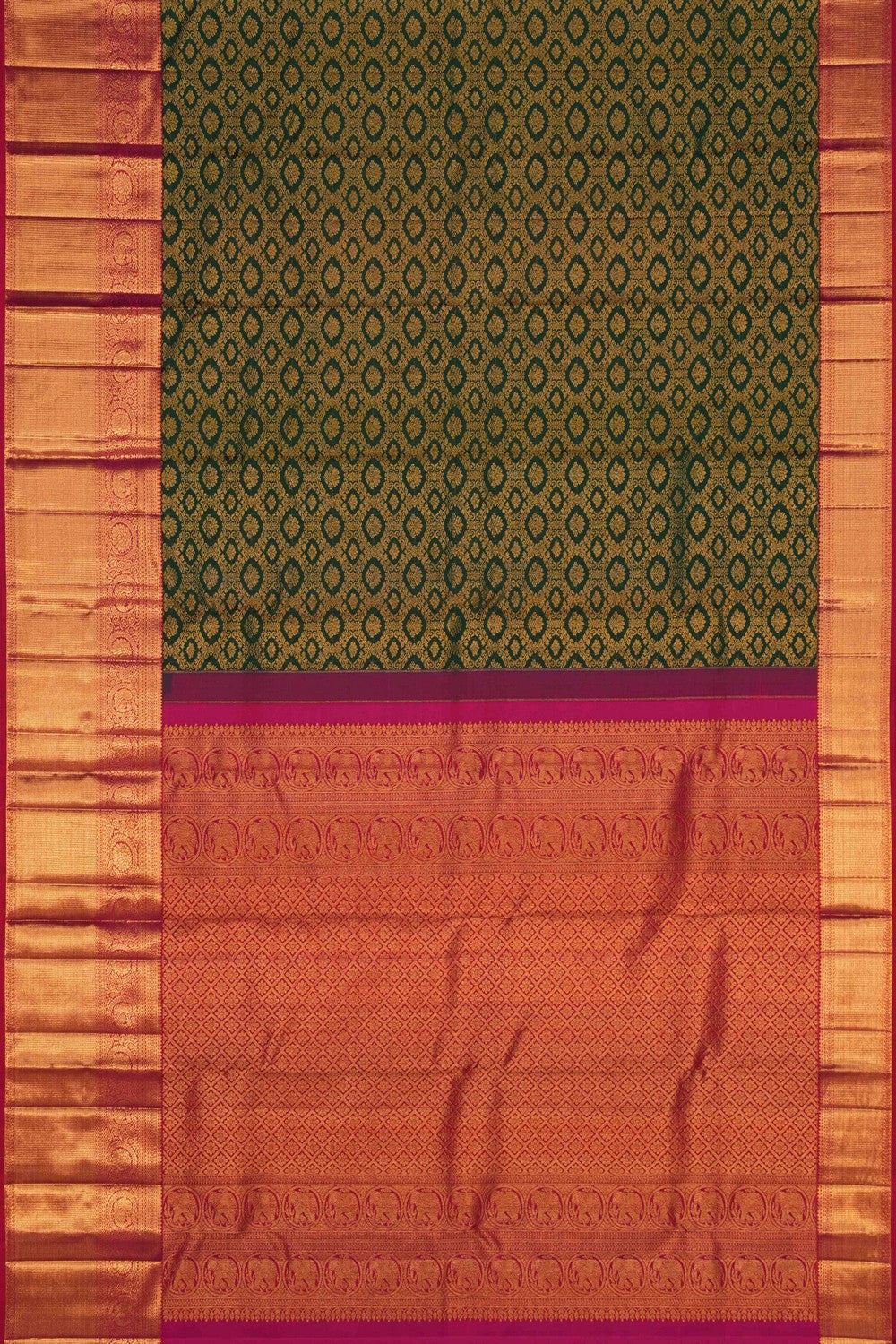 Image of Kanchipattu Brocade Silk Green Saree