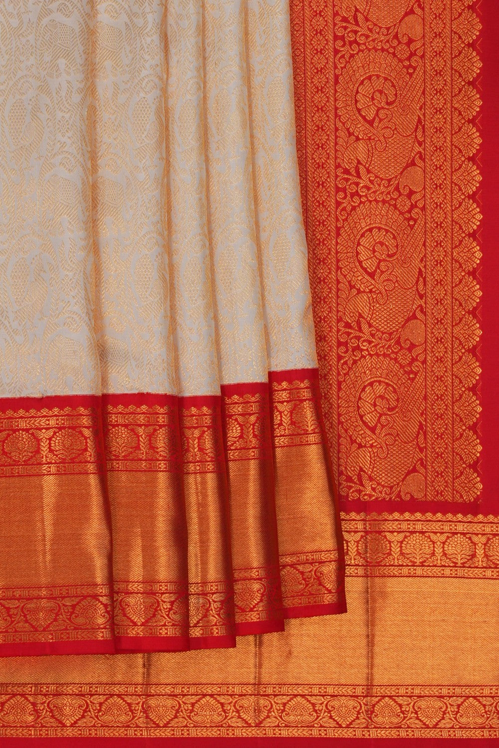 Image of Kanchipattu Brocade An Ethereal Off-White Saree