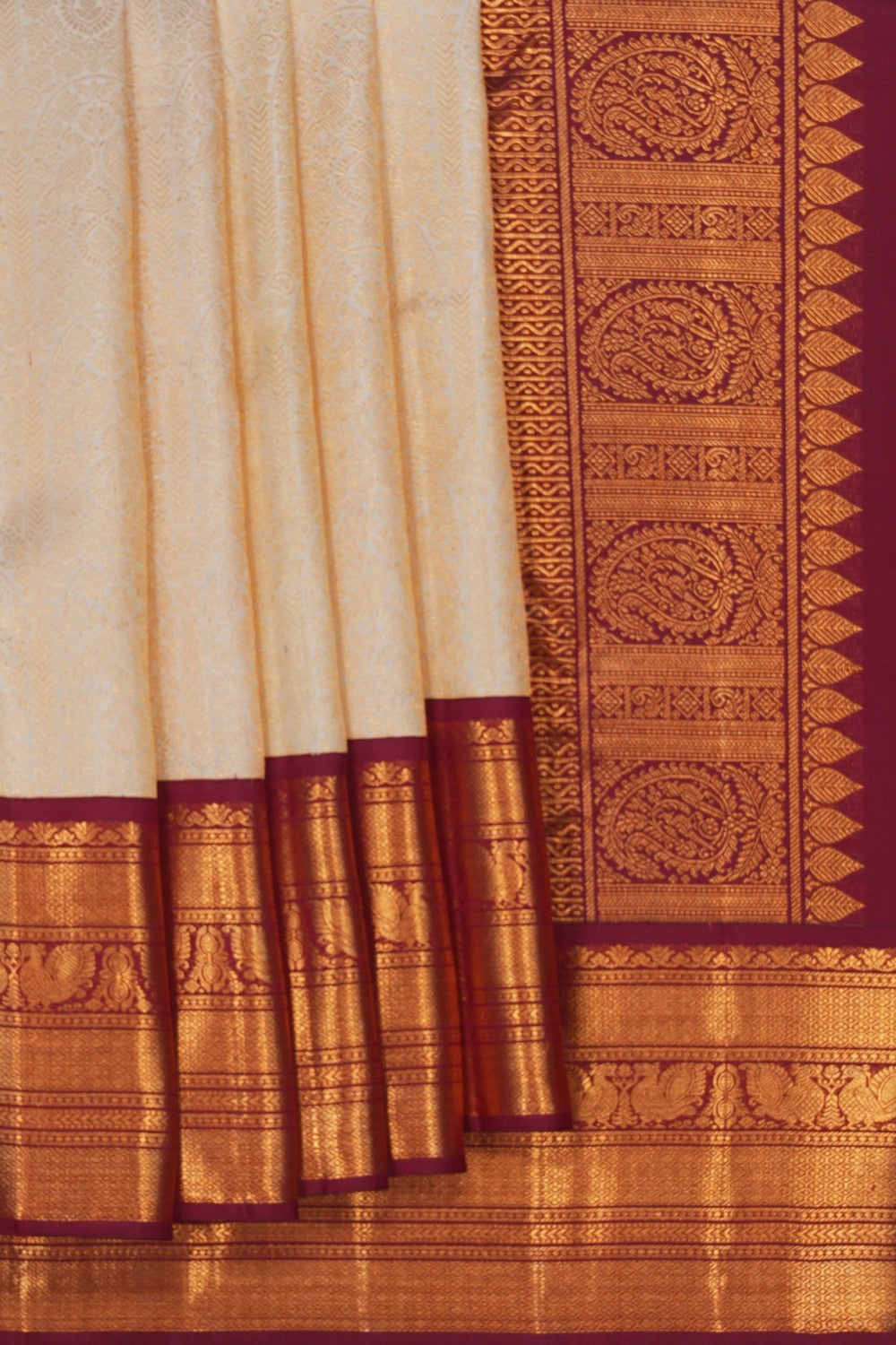 Image of Kanchipattu Brocade An Ethereal Off-White Saree
