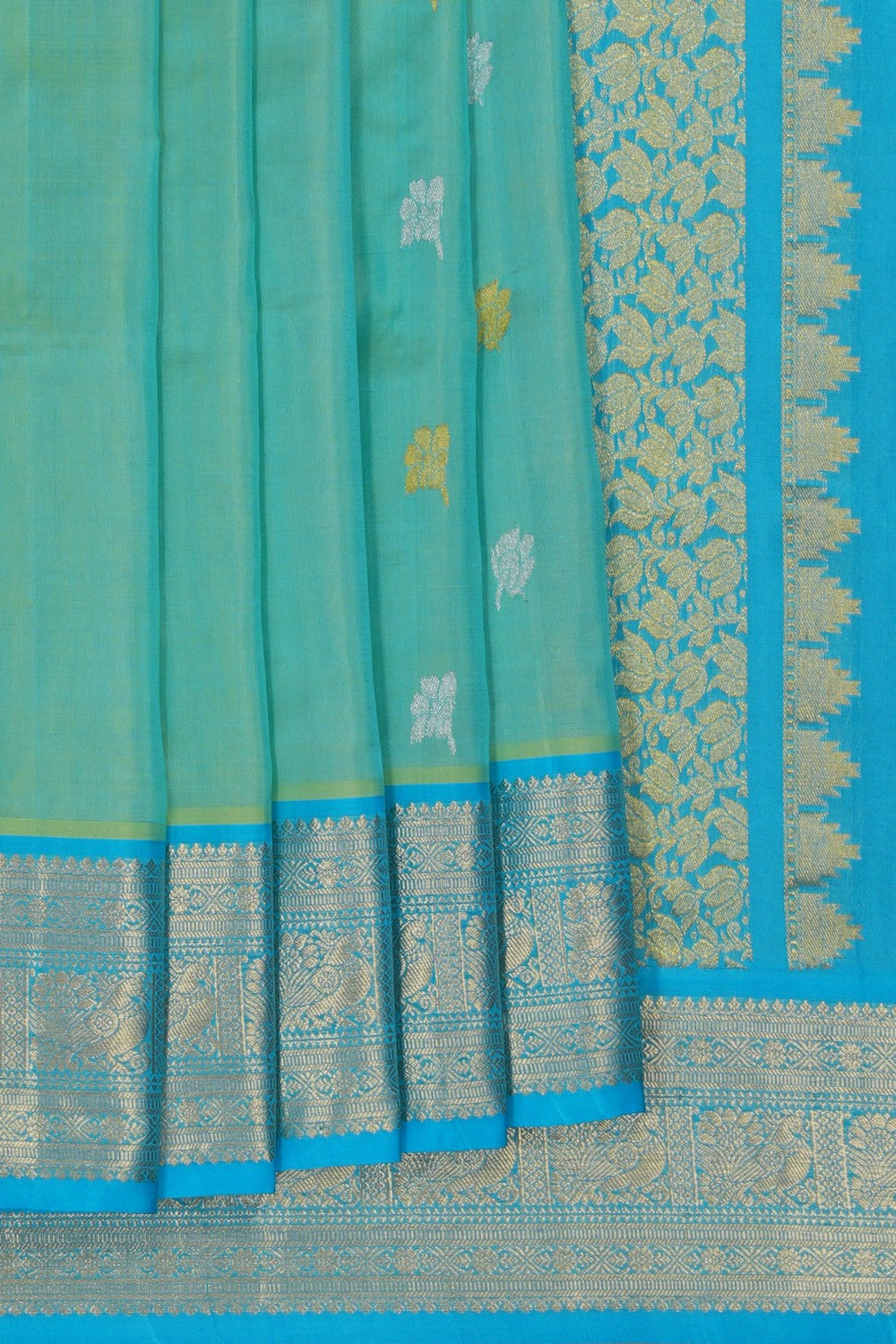 Image of Venkatagiri Sea-Green Saree