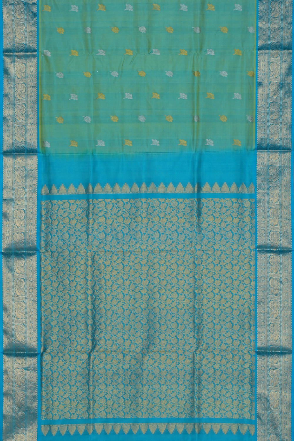 Image of Venkatagiri Sea-Green Saree
