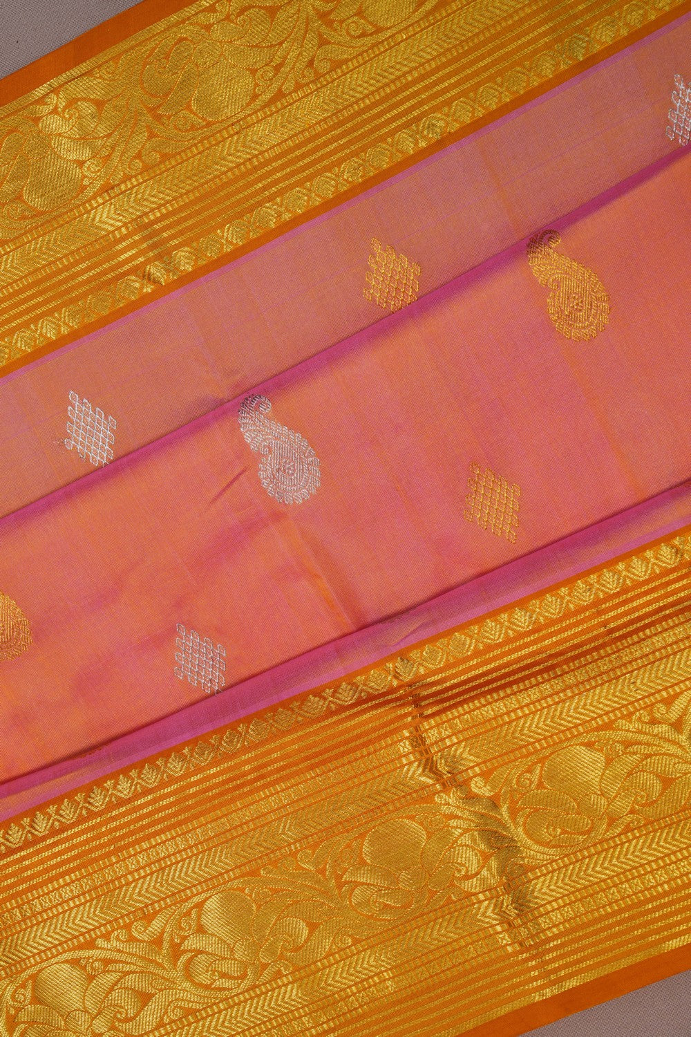 Image of Venkatagiri Peach Saree