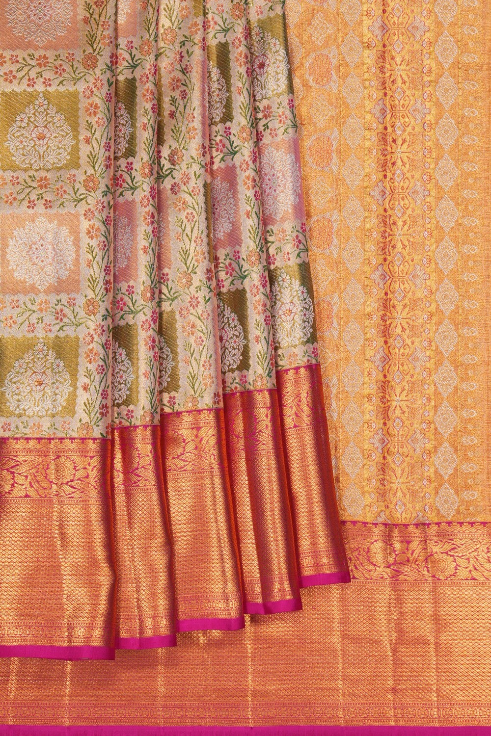 Image of Kanchipattu Brocade Gold Saree