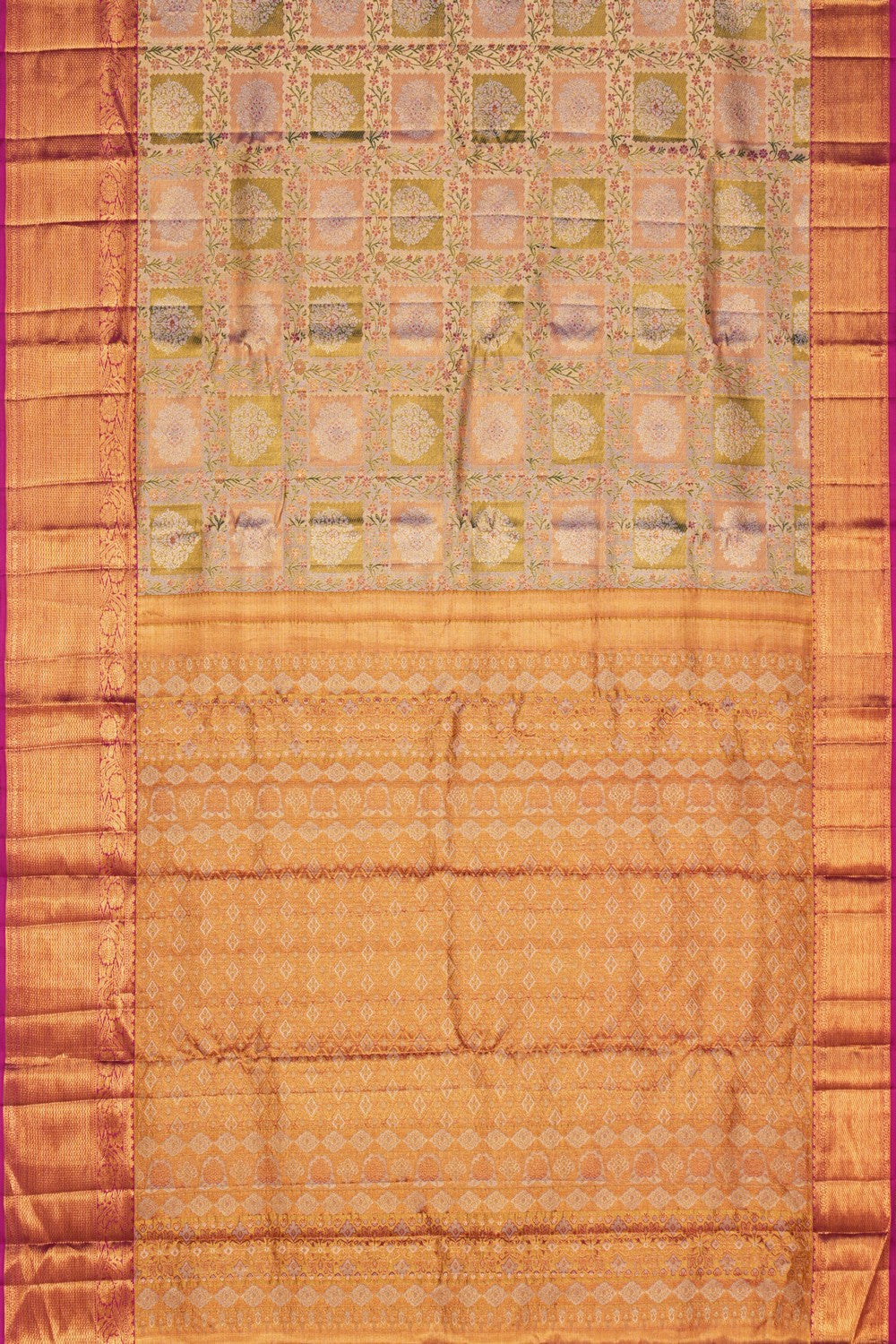 Image of Kanchipattu Brocade Gold Saree