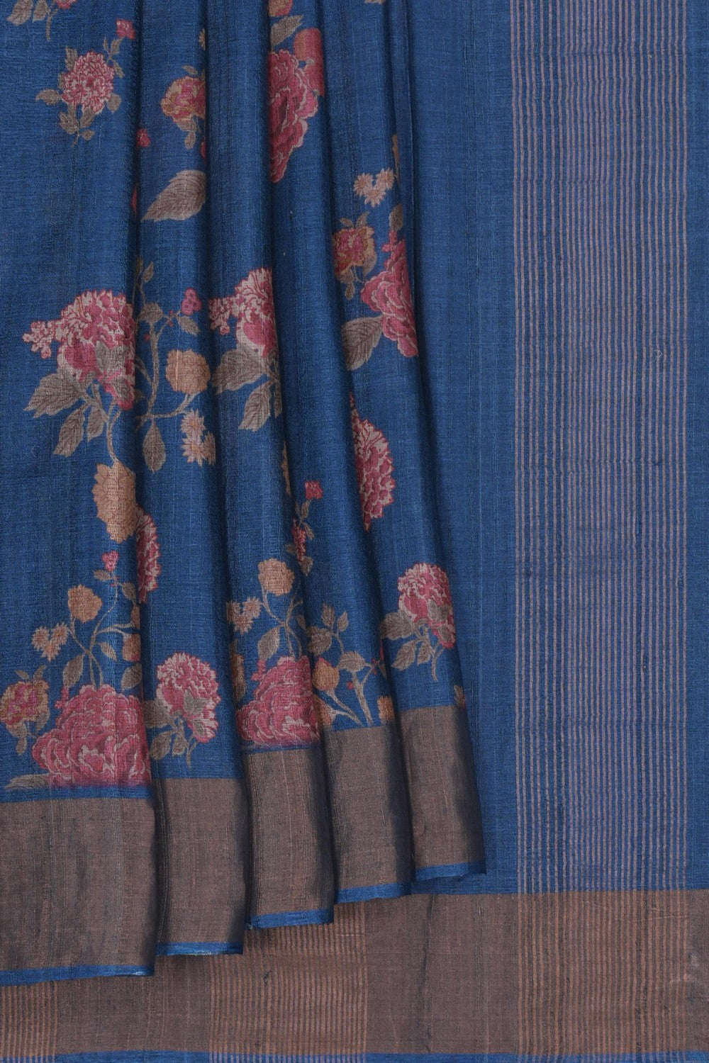 Image of Tussar Silk Floral Printed Saree