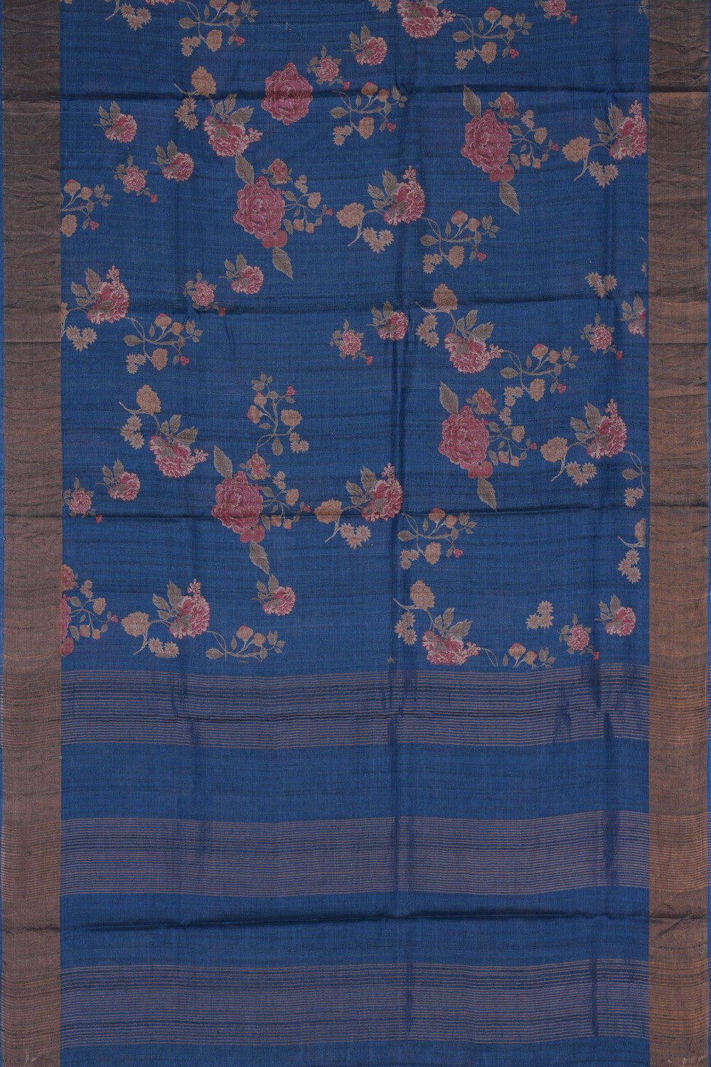 Image of Tussar Silk Floral Printed Saree